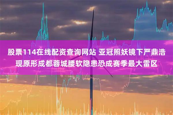 股票114在线配资查询网站 亚冠照妖镜下严鼎浩现原形成都蓉城腰软隐患恐成赛季最大雷区
